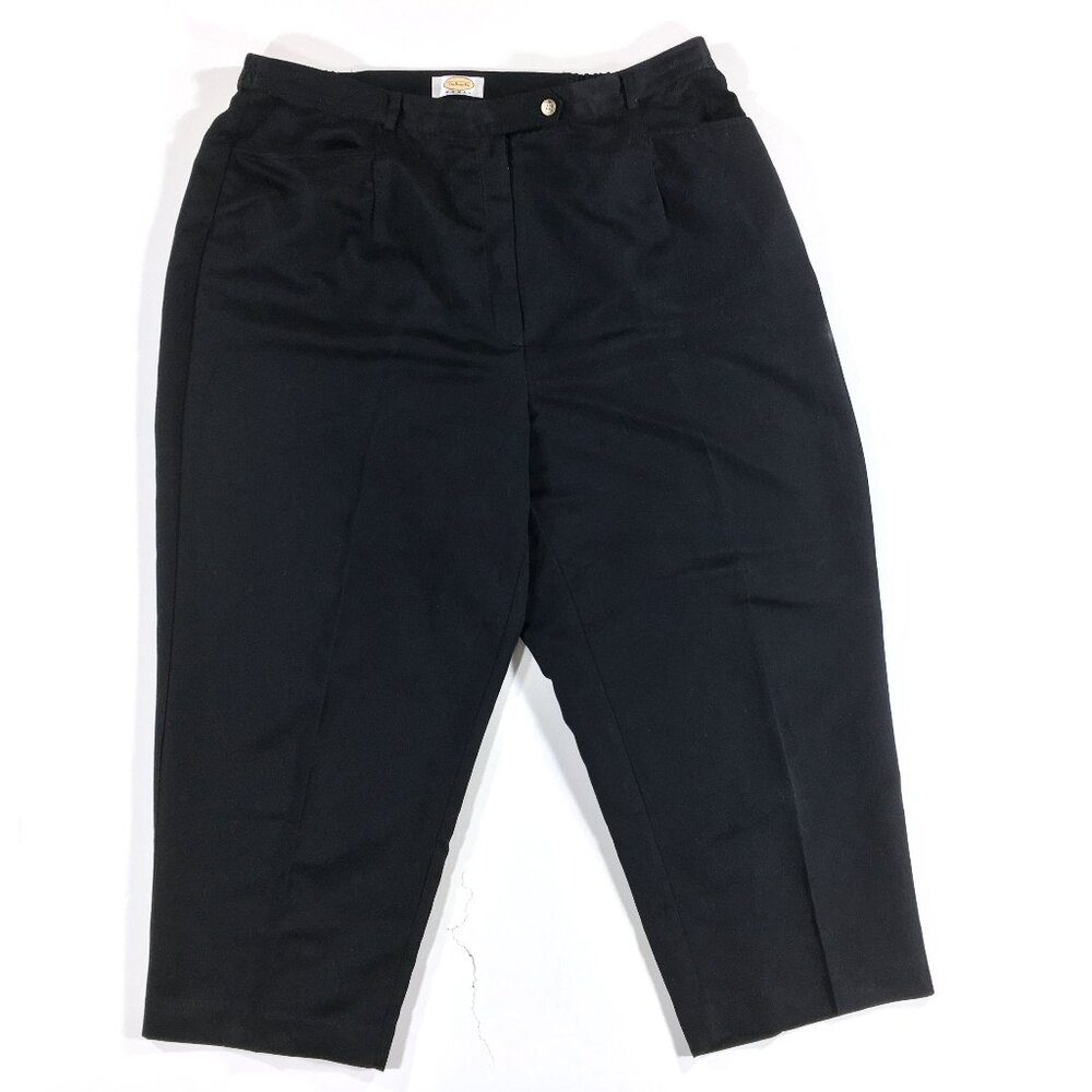Talbots Pants Womens Size 18W 37x24 Black Elastic Waist